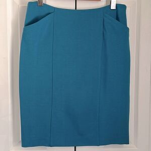 Cabi Turquoise Blue Sigourney Skirt Size 4 ( fits larger, see measurements) NWT‎